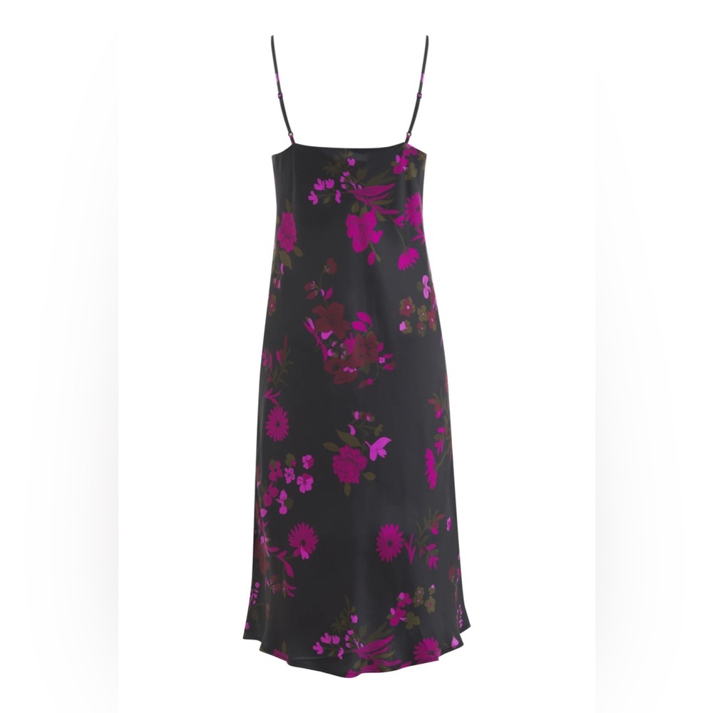Gold Hawk Silk Bias Midi Dress in Fuchsia Holland Size XS - Picture 5 of 8